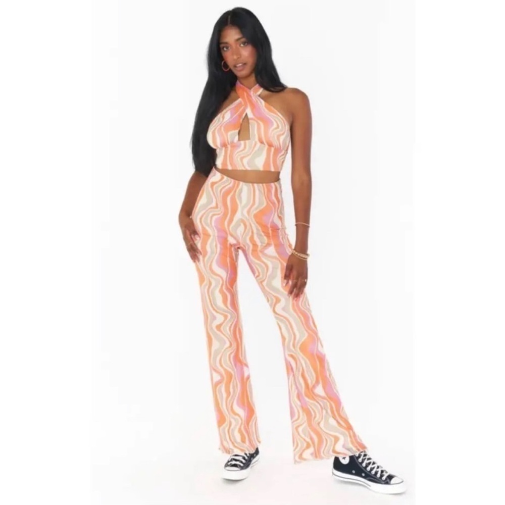 Show Me Your MuMu Frolic Flare Pants in Wavy Stripe - Size Large